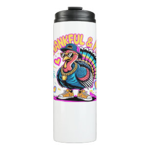 Graffiti Turkey Vibes - Dankbarkeit & Fly Cartoon Thermosbecher