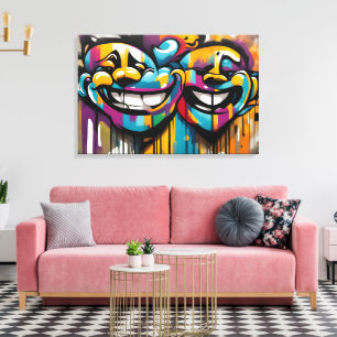 Graffiti Twins Leinwanddruck