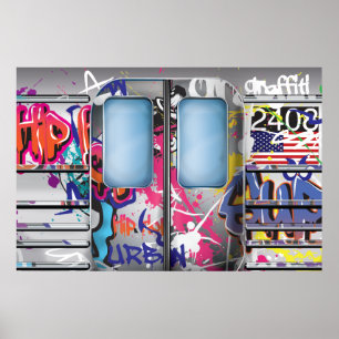 Graffiti U-Bahn Zug Poster
