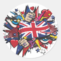 Graffiti UK flag English London Pop art graff