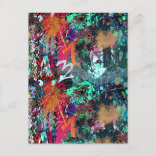 Graffiti und Paint-Spritzer Postkarte