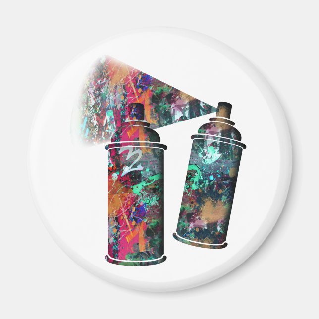 Graffiti und Paint Spritzer Spray Cans Magnet (Vorne)