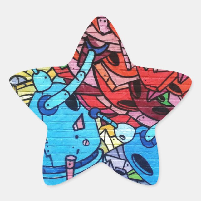Graffiti Urban Malerei Abstrakt Stern-Aufkleber (Vorderseite)