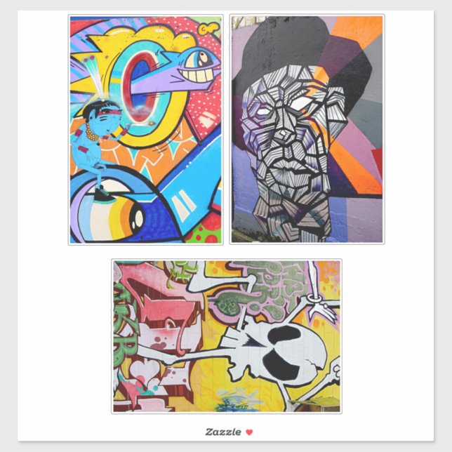 Graffiti Urban Street Abstrakt Art Collage Sheet S Aufkleber (Blatt)