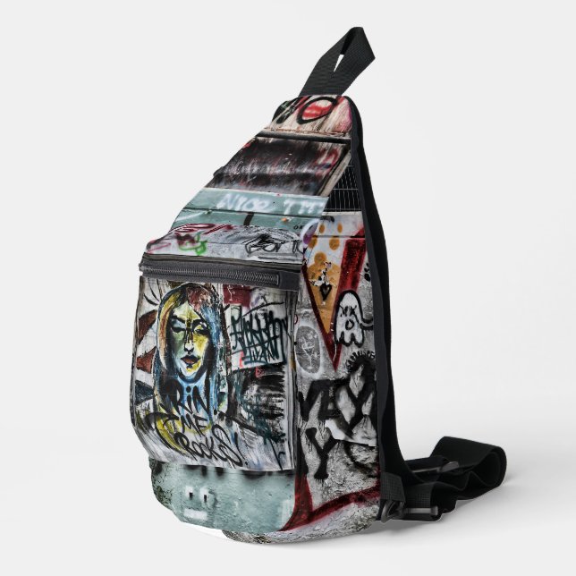 Graffiti Urban Street Cool Grunge Modern Unique Crossbody Bag (Rechte Ecke)