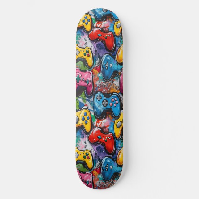 Graffiti Video Game Cooles Skateboard (Vorderseite)