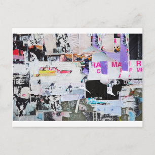 Graffiti Wall Banksy Style Torn Paper Postkarte