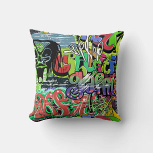 Graffiti Wall: Urban Hip Hop Kissen