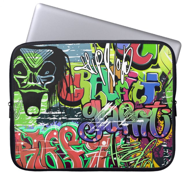 Graffiti Wall: Urban Hip Hop Laptopschutzhülle (Vorderseite)