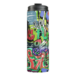 Graffiti Wall: Urban Hip Hop Thermosbecher