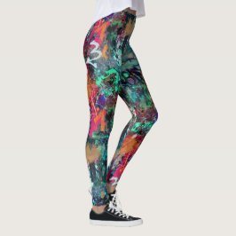 Graffiti-Wand und Spray-Paint-Spritzer Leggings