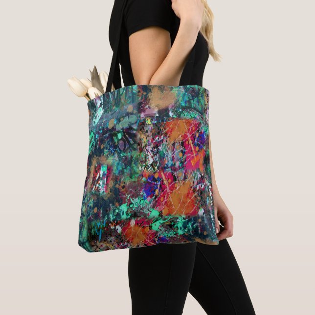 Graffiti-Wand und Spray-Paint-Spritzer Tasche (Von Nahem)