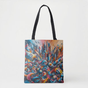 Graffiti-Wandbild Urbane Street-Art abstrakte Stad Tasche