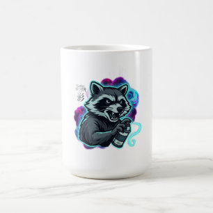 Graffiti-Waschbär-Langarmshirt Kaffeetasse