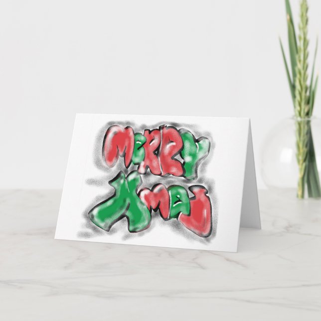 Graffiti-Weihnachten Feiertagskarte (Vorderseite)