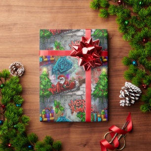 Graffiti-Weihnachtspapier Geschenkpapier