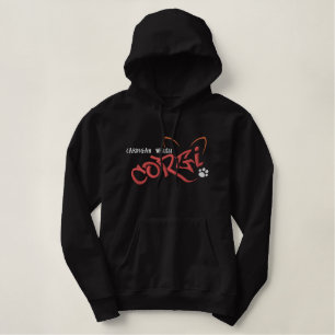 Graffiti-Wolljacken-WaliserCorgi Bestickter Hoodie