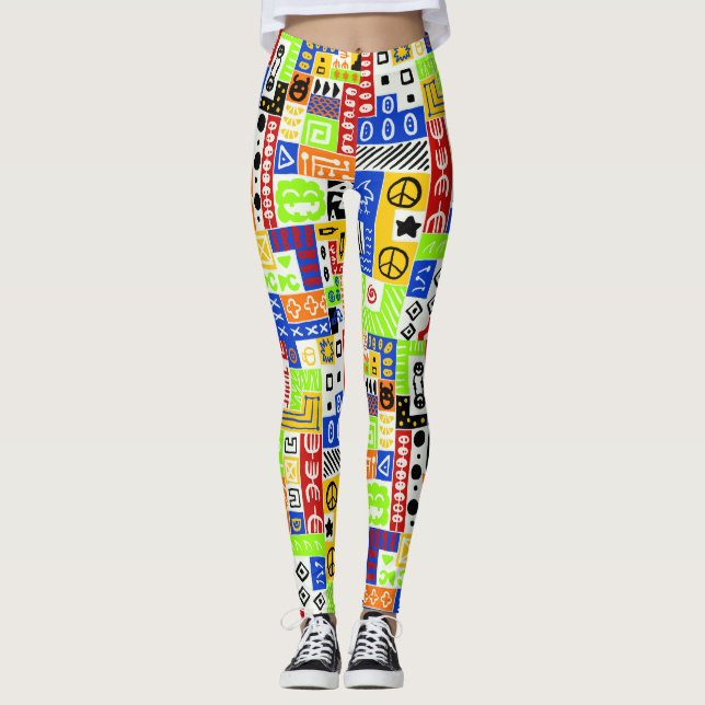 Graffiti, Yoga, Fitness Leggings (Vorderseite)