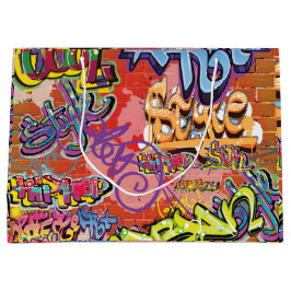 Graffiti-Ziegel, gekratzt oder gesprüht Große Geschenktüte