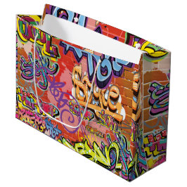 Graffiti-Ziegel, gekratzt oder gesprüht Große Geschenktüte