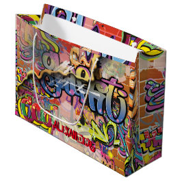 Graffiti-Ziegel, gekratzt oder gestrichen Große Geschenktüte