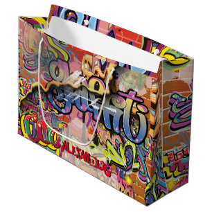 Graffiti-Ziegel, gekratzt oder gestrichen Große Geschenktüte