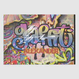 Graffiti-Ziegel, gekratzt oder gestrichen Seidenpapier