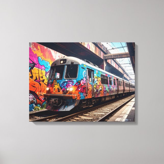 Graffiti-Zug Leinwanddruck (Vorderseite)