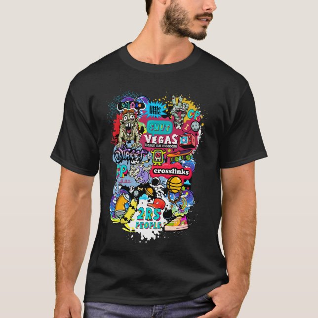 Graffti-Kunst T-Shirt (Vorderseite)