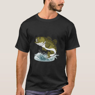 Grafik 365 Bass Fish Fishing T-Shirt