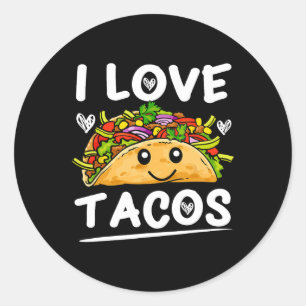 Grafik 365 I Liebe Tacos T-Shirt Cinco De Mayo Tac Runder Aufkleber