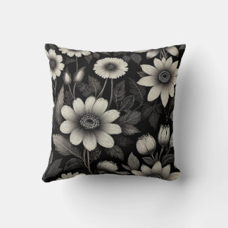 Grafik-Abbildung von Doodle Black & White-Blume Kissen