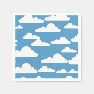 GRAFIK BLUE SKY AND WHITE CLOUUUES DESIGN SERVIETTE