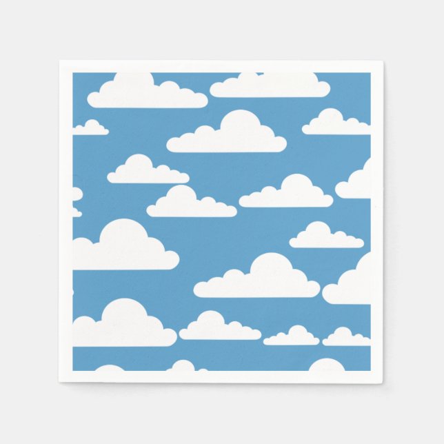 GRAFIK BLUE SKY AND WHITE CLOUUUES DESIGN SERVIETTE (Vorderseite)