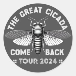 Grafik Cicada Comeback Tour 2024 Design Runder Aufkleber