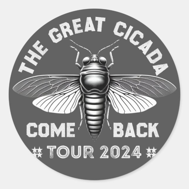 Grafik Cicada Comeback Tour 2024 Design Runder Aufkleber (Vorderseite)