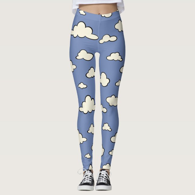 GRAFIK CLOUD PATTER BLUE SKY LEGGINGS (Vorderseite)