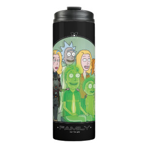 Grafik der Rick- und Morty-Familie Thermosbecher