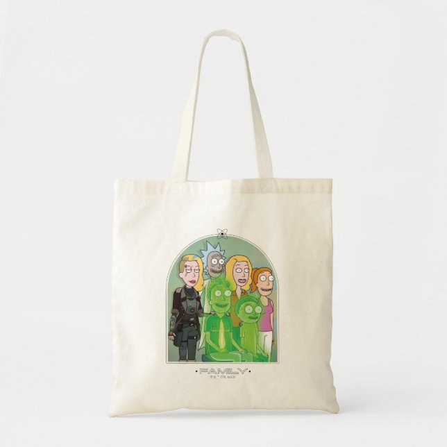 Grafik der Rick- und Morty-Familie Tragetasche (Vorne)