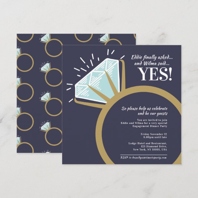 Grafik des Diamantenrings Einladung (Vorne/Hinten)