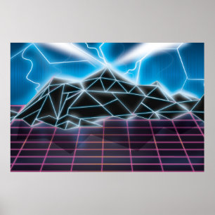 Grafik des Videospiels der 1980er Jahre Poster