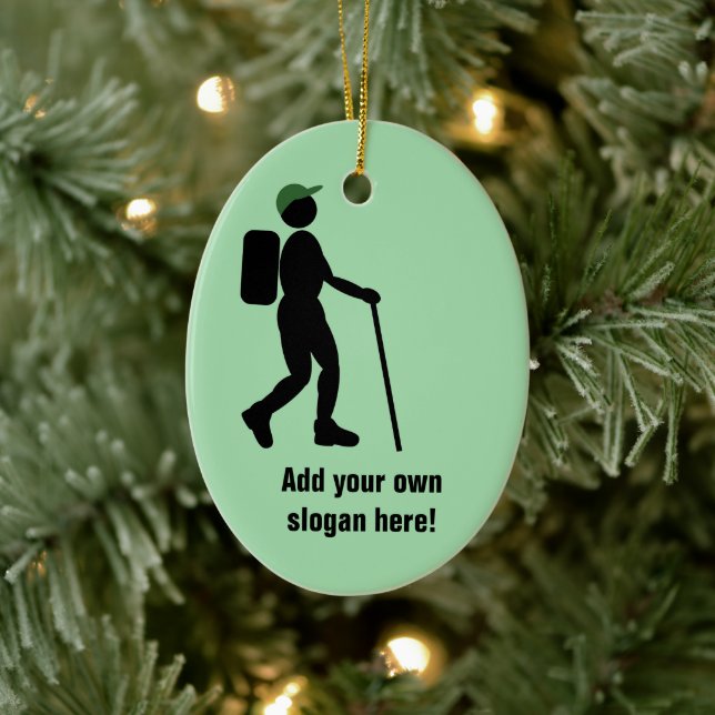 Grafik des Wanderpersonals - Personalisierter Wike Keramik Ornament (Baum)