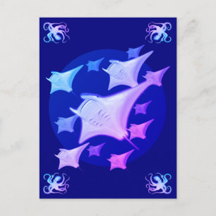 Grafik Design Manta Ray Lover Postkarte