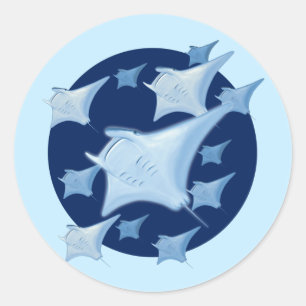 Grafik Design Manta Ray Lover Runder Aufkleber