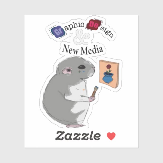 Grafik-Design und New Media Hamster-Aufkleber Aufkleber (Blatt)