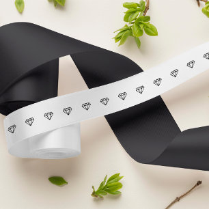 Grafik-Diamant-Print Satinband