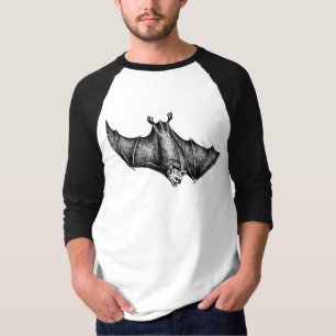 Grafik-Fledermaus T-Shirt