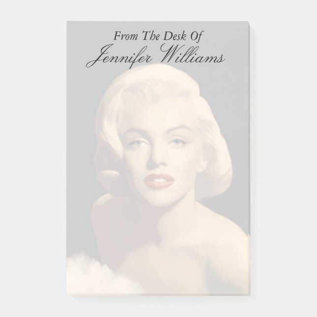 Grafik Grau Marilyn Post-it Klebezettel (Vorderseite)