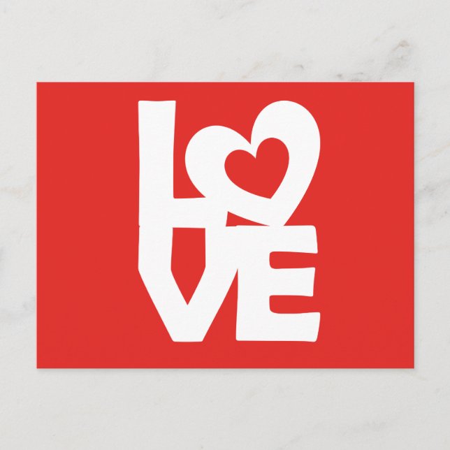 Grafik-Illustration I Liebe Sie mit Herz auf rot Postkarte (Vorderseite)