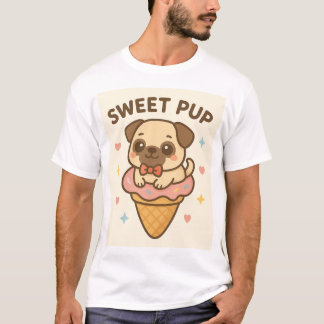 Grafik im Stil eines niedlichen Welpen-Cartoon T-Shirt